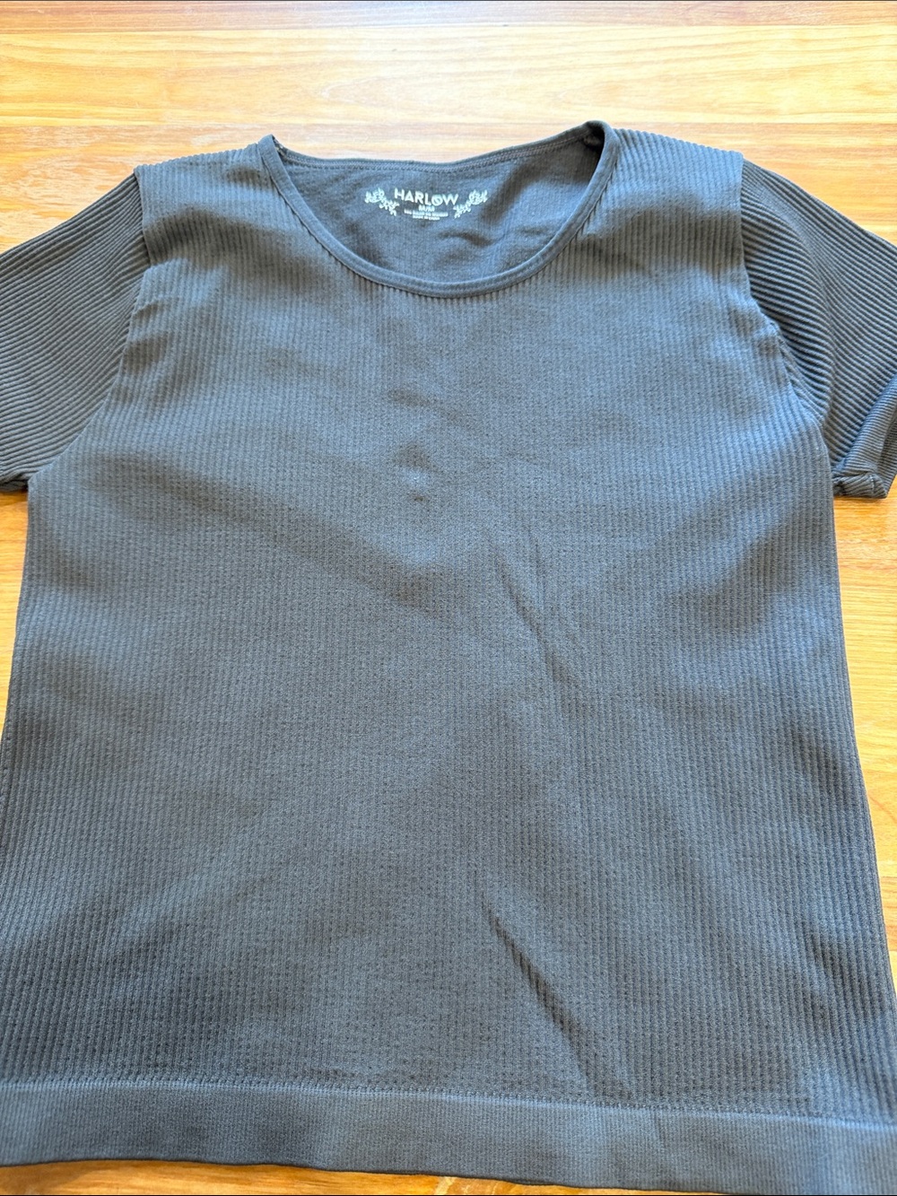 Harlow Men's Short Sleeve Ribbed Crewneck Tee - Charcoal Gray
